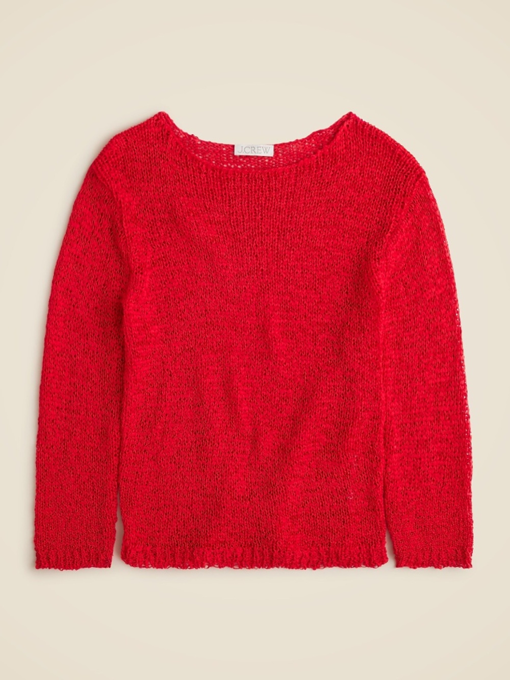 New JCREW Size M Montauk Relaxed Sweater in Red $118 CJ458